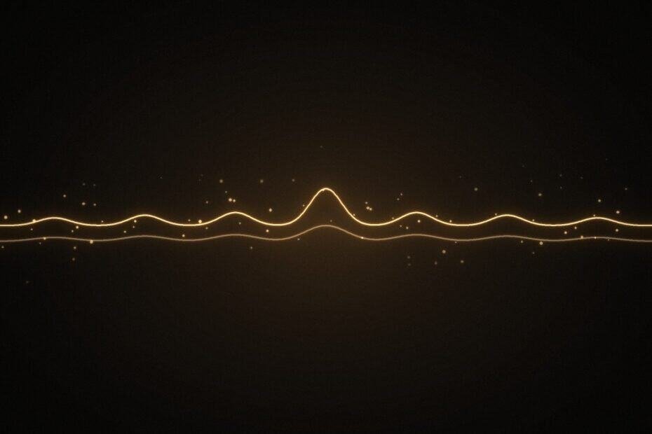 Sonic branding for financial services, minimal golden waveform illustration by Synchromusic